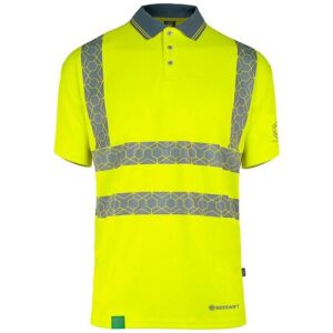 BEESWIFT EWCPKSSSY ENVIROWEAR RECYCLABLE HI-VIS SHORT SLEEVE YELLOW POLO SHIRT