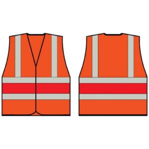BEESWIFT HVVA2R ORANGE WAISTCOAT VEST WITH RED BAND